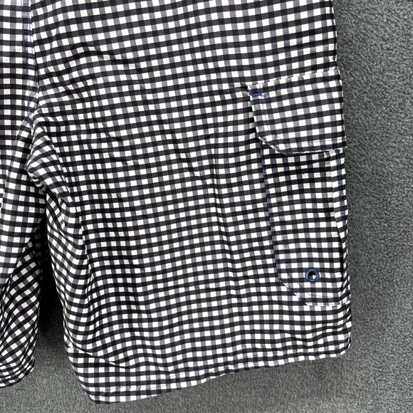 Beverly Hills Polo Club Trunks Mens Small Swimming Shorts Black White Check - Picture 12 of 14